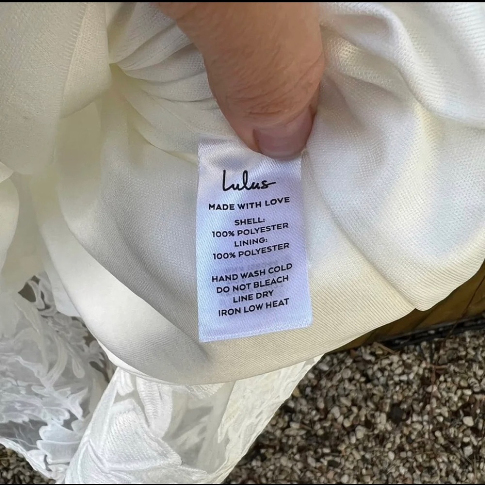 Ivory White Lace Trumpet Organza Midi Dress 🌿 - Picture 10 of 11